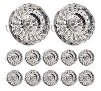 Générique Lot de 12 plafonniers LED à cristaux colorés, montage encastré, pour couloir, 3 W, 5 W, ronds, chromés, pour salon, 5 à 8,9 cm