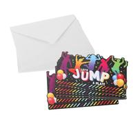Générique Lot de 12 Sets de Cartes D'invitation Anniversaire Thème Saut en Papier Cartonné Noir avec Enveloppes Recto-verso, Invitations Fête Garçon Fille Garçon et Filles,