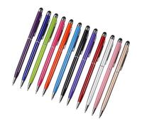 Générique Lot de 12 Stylets à Bille pour Écran Tactile Capacitif Stylo Fin et Léger Compatible Smartphones et Tablettes Usage Bureau et Scolaire Couleur Aléatoire Couleur Aléatoire