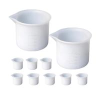 Générique Lot de 12 Tasses à Mesurer en Silicone 50 Ml Graduation Gobelets Doseurs pour Résine Époxy Ustensiles DIY pour Bricolage Créatif Accessoires Précis et Résistants Usage Manuel