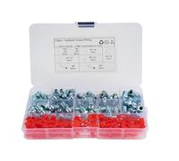 Générique Lot de 140 Set de Set de Raccords de Graisse Graisseur Hydraulique avec Bouchons, Tétons Zerk Haute Résistance pour Équipements Mécaniques et Pompes à Membrane
