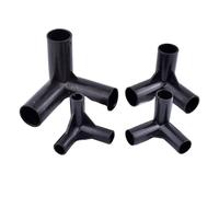 Générique Lot de 2 à 10 raccords en T en PVC Noir de 8 à 19 mm, for Jardin, Tente, Armoire, raccords Fixes, Cadre hydroponique, DIY(Inner Dia 19mm,5Pcs)