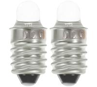 Générique Lot de 2 Ampoules LED Miniatures à Douille 6V en Verre et Métal Ampoules Rondes de Rechange pour Lampe Torche Mini-Ampoules à Vis Adaptées à L'Éclairage Portable