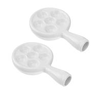 Générique Lot de 2 Assiettes à Escargots en Céramique Blanche Poignées, Résistantes à Haute Température, Compartiments Multiples pour Cuisson Maison et Restaurant