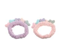 Générique Lot de 2 Bandeaux Élastiques Visage, Bandeaux Doux et Respirants en Tissu Léger, Taille Unique, Couleurs Pastel, Accessoires pour Soins du Visage et Spa