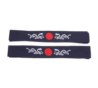 Générique Lot de 2 Bandeaux Japonerie Bushido en Tissu Bleu Dragon Taille Unique Ajustable Bandeaux D'entraînement pour Karaté Yoga et Course à Pied et Confortables pour Cheveux Sportifs