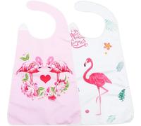 Générique Lot de 2 Bavoirs pour Adulte en Polyester Léger, Résistance et Design Simple, pour Personnes Âgées Rééducation Lors des Repas Couleur Aléatoire