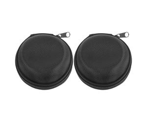Générique Lot de 2 Boîtes à Montre Rondes Noires Portables en Eva, Résistantes à l'eau Chocs, Étuis de Rangement Compacts pour Montres et Bracelets, Voyages Transport Sécurisé