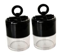 Générique Lot de 2 Boîtes à Poudre Transparentes 5 G avec Houppette Intégrée Format Compact et Portable Récipient Hermétique pour Maquillage Voyage et Usage Quotidien