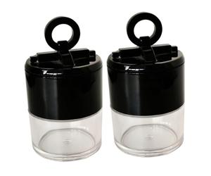 Générique Lot de 2 Boîtes à Poudre Transparentes 5 G avec Houppette Intégrée Format Compact et Portable Récipient Hermétique pour Maquillage Voyage et Usage Quotidien