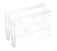 Générique Lot de 2 Boîtes de Rangement en Plastique PS pour Cassette Audio, Étui de Protection Résistant à L'humidité, pour Bureaux et Tiroirs