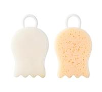Générique Lot de 2 Boules de Exfoliantes Blanches en Éponge Douce pour Salle de Bain Boules de Massage Pratiques pour Nettoyage Peau et Resserrement des Pores