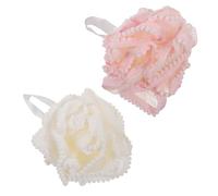 Générique Lot de 2 Boules de Loofah Exfoliantes pour Bain Texture Douce Grosse Taille Accessoire Bain Gommage Exfoliant pour Peau Sensible Mousse Riche Usage Couleur Aléatoire