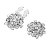 Générique Lot de 2 Boutons de Manchette en Alliage avec Cristaux Blancs Accessoires Détachables pour Chemise et Smoking Couvre-Boutons Élégants pour Hommes et Femmes pour Occasions
