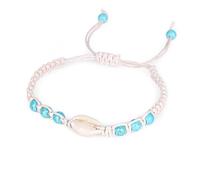 Générique Lot de 2 Bracelets Coquillage Tissés Faits Main Noir et Blanc Bijoux de Main pour Femme Accessoires Mode Élégants Présent Anniversaire et Décoration Quotidienne