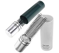 Générique Lot de 2 Brosses à Cheveux Roulantes pour Cheveux Bouclés Brosse de Voyage Compacte en Plastique Couleurs Ivoire et Vert Foncé Adaptée Brushing et Coiffage Quotidien