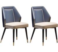 Générique Lot de 2 chaises de Salle à Manger West, rembourrées en Cuir, en Acier au Carbone et en métal(Blue)