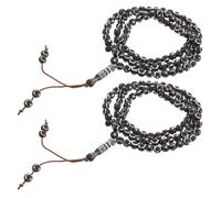 Générique Lot De 2 Chapelet de 99 Perles en Acrylique Couleur Café, Qualité Robuste pour Dhikr Quotidien, Design Élégant Moyen-oriental, pour Usage Personnel ou Mosquée