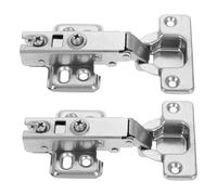 Générique Lot de 2 Charnières à Fermeture Amortie Silencieuse en Acier Laminé à Froid Bras Droit Pleine Couverture pour Portes de Placards sans Cadre Charnières Invisibles Adaptées aux