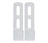 Générique Lot de 2 Crochets Utilitaires 7 en Métal avec Revêtement Blanc 32 Mm pour Lit Superposé et Mezzanine, Supports D’échelle avec 4 Vis, Accessoires Suspendre pour Rangement Maison