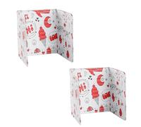 Générique Lot de 2 Déflecteurs Anti-Huile Pliables en Aluminium Rouge Glace Plaques Résistantes à l'huile pour Cuisson Protection Anti-Éclaboussures pour Cuisinière à Gaz Ustensiles