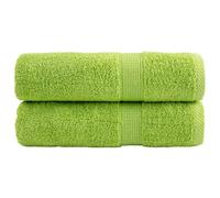 Générique Lot de 2 Draps de Bain 70x140 cm - 100% Coton 500g Haut de Gamme (HOTELUXE) Douces et Absorbantes Plusieurs Couleurs (Vert ANIS)