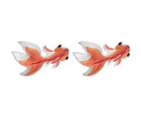 Générique Lot de 2 Écussons Thermocollants Brodés de Poisson Rouge Taille Grosse Tissu Doux Résistant Autocollants pour Vêtements Accessoires de Couture pour Réparation et Décoration