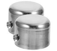 Générique Lot de 2 Embouts en Métal Électrolytique pour Tringle à Rideaux, Finition Inoxydable, Taille Compacte, Décoratifs pour Fenêtres, Accessoires pour Barre de Rideau, Usage Intérieur,