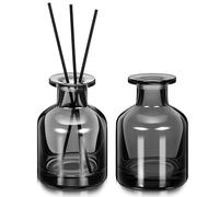 Générique Lot de 2 Fلاcons Diffuseurs D'huile Vides en Verre Cylindriques 150 ML Pot Diffuseur à Roseaux Réutilisable pour Maison Bureau Voiture D’Ambiance Compact et Facile à Nettoyer