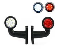 Générique Lot de 2 Feux de Gabarit Mini Feux Latéraux Gauche et Droit 12V-24V à LED 2 Couleurs Rouge Blanc/Cristal Position Arrière et Avant pour Remorque Camion Camionnette Fourgon Châssis Caravane