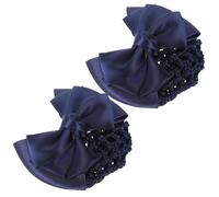 Générique Lot de 2 Filets à Chignon Bleus Nœud Filet à Cheveux pour Infirmière et Hôtesse de L’Air Accessoire Professionnel en Maille Fine pour Maintien Stable Travail et Usage