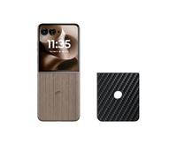 Générique Lot de 2 Film de Protection d'écran Arrière, compatible avec motorola moto razr 60 pro, Film Arrière en Noir Fibre de Carbone Skin Peau (non vitre verre trempé)