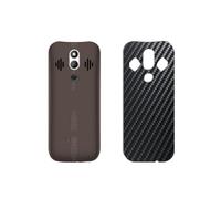 Générique Lot de 2 Film de Protection d'écran Arrière, compatible avec MYPHONE HALO 4 PLUS LTE, Film Arrière en Noir Fibre de Carbone Skin Peau (non vitre verre trempé)