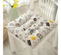 Générique Lot de 2 Galette de Chaise, Motifs Variés Galette de Chaise, Coussins de Chaise D'intérieur, Lavable de Coussin Chaise, Extérieur Housses de Chaise Coussins (40cm,Journal)