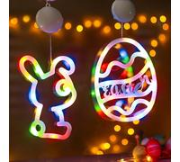 Générique Lot De 2 Guirlande Lumineuse De PâQues,Oeufs De Paques Decoration De Paques Avec Minuterie - Fonctionne Sur Piles - Suspension DéCorations De PâQues