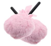 Générique Lot de 2 Houppettes à Poudre Pelucheuses Rose Poudré, Format Voyage Compact, pour Poudre et Fond de Teint, Coussinets de Maquillage Doux et Réutilisables pour Application Précise