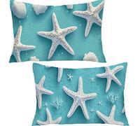 Générique Lot de 2 Housse de Coussin Rectangulaire Animaux, 40x70cm 100% Coton Velours Décoratif Taie d'oreiller, Bleu Taie d'oreiller Super Doux Decoration Maison Salon Chambre pour CanapéYF-2637