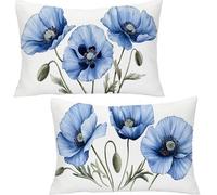 Générique Lot de 2 Housse de Coussin Rectangulaire Fleur, 30x50cm 100% Coton Velours Décoratif Taie d'oreiller, Blanc Taie d'oreiller Super Doux Decoration Maison Salon Chambre pour CanapéYF-2619