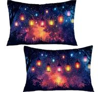 Générique Lot de 2 Housse de Coussin Rectangulaire Forêt, 50x70cm 100% Coton Velours Décoratif Taie d'oreiller, Paysage Taie d'oreiller Super Doux Decoration Maison Salon Chambre pour CanapéYF-1991