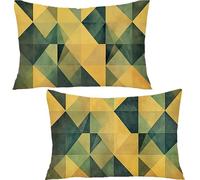 Générique Lot de 2 Housse de Coussin Rectangulaire Rétro, 40x70cm 100% Coton Velours Décoratif Taie d'oreiller, Bleu Taie d'oreiller Super Doux Decoration Maison Salon Chambre pour CanapéYF-1932