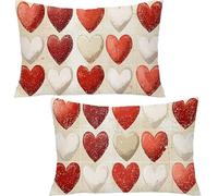 Générique Lot de 2 Housse de Coussin Rectangulaire Simple, 60x80cm 100% Coton Velours Décoratif Taie d'oreiller, Amour Taie d'oreiller Super Doux Decoration Maison Salon Chambre pour CanapéYF-2211