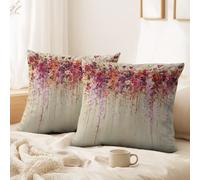 Générique Lot de 2 Housses de Coussin Romantique, Esthétique, Cascade, Floral décoratives 60 x 60 CM Couronne Florale, Bouquets Doux Décoratif Taie d'oreiller pour Chambre, Chaise
