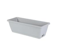 Générique Lot de 2 Jardinières de Fenêtre avec Trous de Drainage, en Polypropylène Robuste, de Forme Rectangulaire, Idéales pour Offrir, pour Le Jardin, Le Salo, Gris Clair