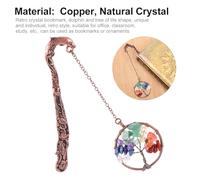 Générique Lot de 2 Marque-Pages Vintage en Métal avec Pendentif Arbre de Vie Cristaux Chakra Multicolores Léger et Fin pour Étudiants et Lecture