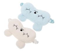 Générique Lot de 2 Masques de Sommeil Lapin en Peluche, Cache-œil Doux et Confortable, Bande Élastique Ajustable, Couleurs Blanc et Bleu Clair, pour Garçon et Filles et Voyages, Protection