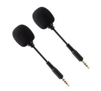 Générique Lot de 2 Mini Microphones à Condensateur Flexibles Antibruit pour Téléphone, Tablette et Ordinateur, Noir, Connexion Directe 3 ou 4 Pôles, pour Enregistrement Vidéo et Appels