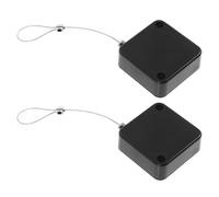 Générique Lot de 2 Mini Verrous Rétractables Antivol avec Câble en Acier et Boîtier en Plastique Noir pour Produits Électroniques et Articles D'exposition en Environnements Commerciaux