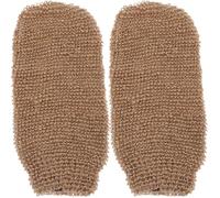 Générique Lot de 2 Moufles Exfoliants en Jute Naturels pour Bain et Massage Corporel, Accessoires de Solide et Réutilisables, pour Exfoliation Douce et Élimination des Peaux Mortes sur