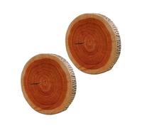 Générique Lot de 2 Oreillers Ronds - Coussin Tranche Bûche Bois 3D - Siège Sol Souche Arbre Doux - Oreillers Décoratifs Peluche Rustique pour Salon Chambre Canapé Camping Tente Décor Maison (38 cm)