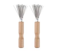 Générique Lot de 2 Outils de Nettoyage de Peigne Brosse Métallique et Manche en Bois, Nettoyeur de Peigne pour Enlever Cheveux et Peluches, Accessoire Indispensable pour Salon et Usage